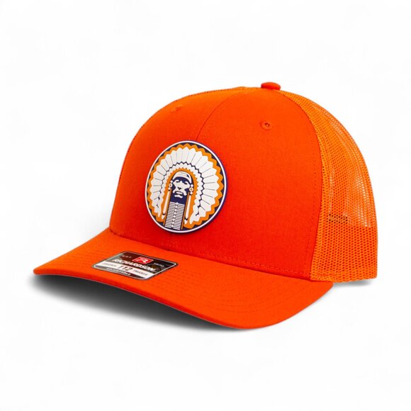 Illinois Fighting Illini Chief Illiniwek 3D Snapback Trucker Hat- Orange - Picture 1 of 3